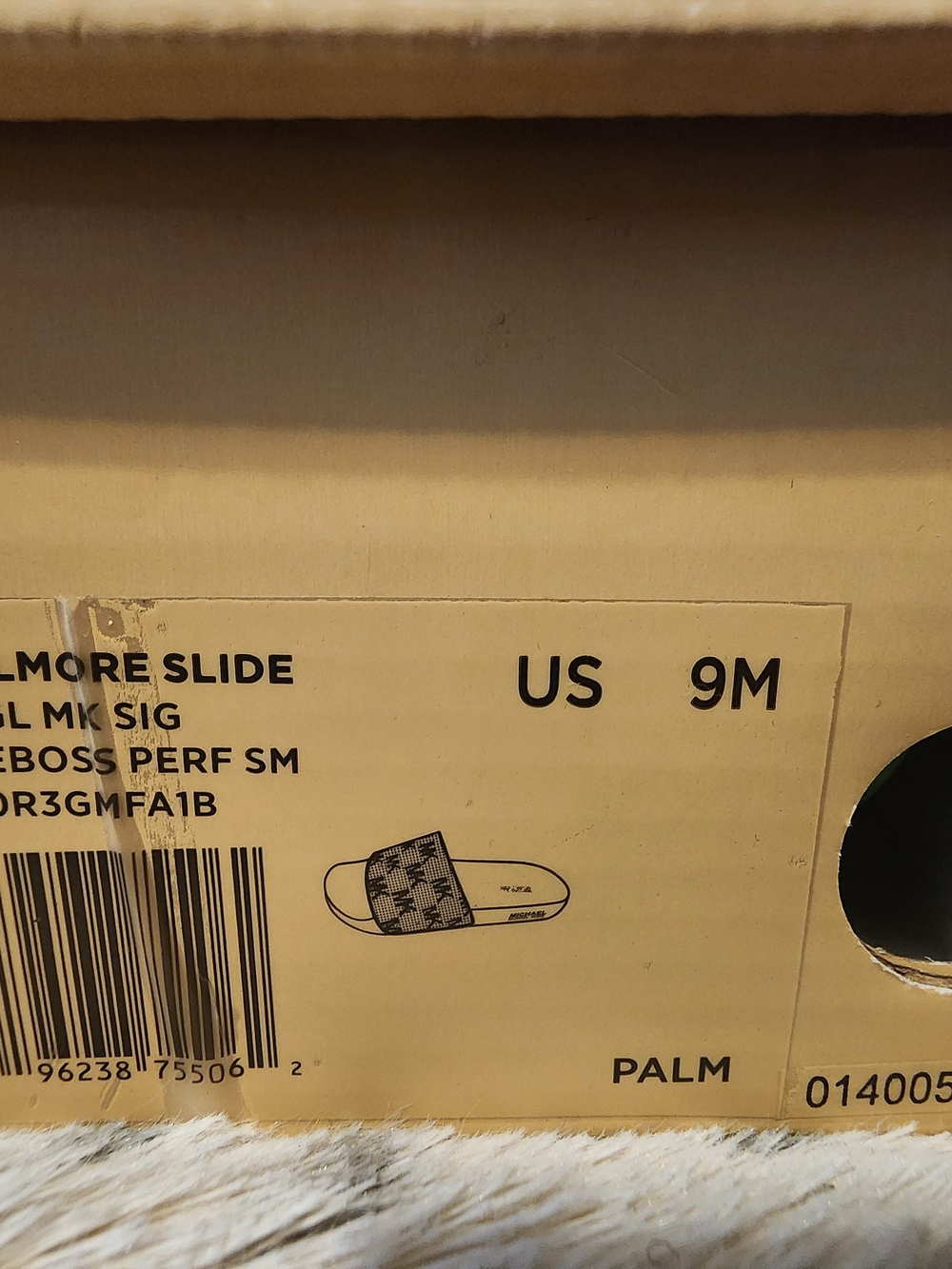 Michael Kors Women’s Green Logo Slide Sandals Rubber Slip On US 9 New With Box - Picture 8 of 8